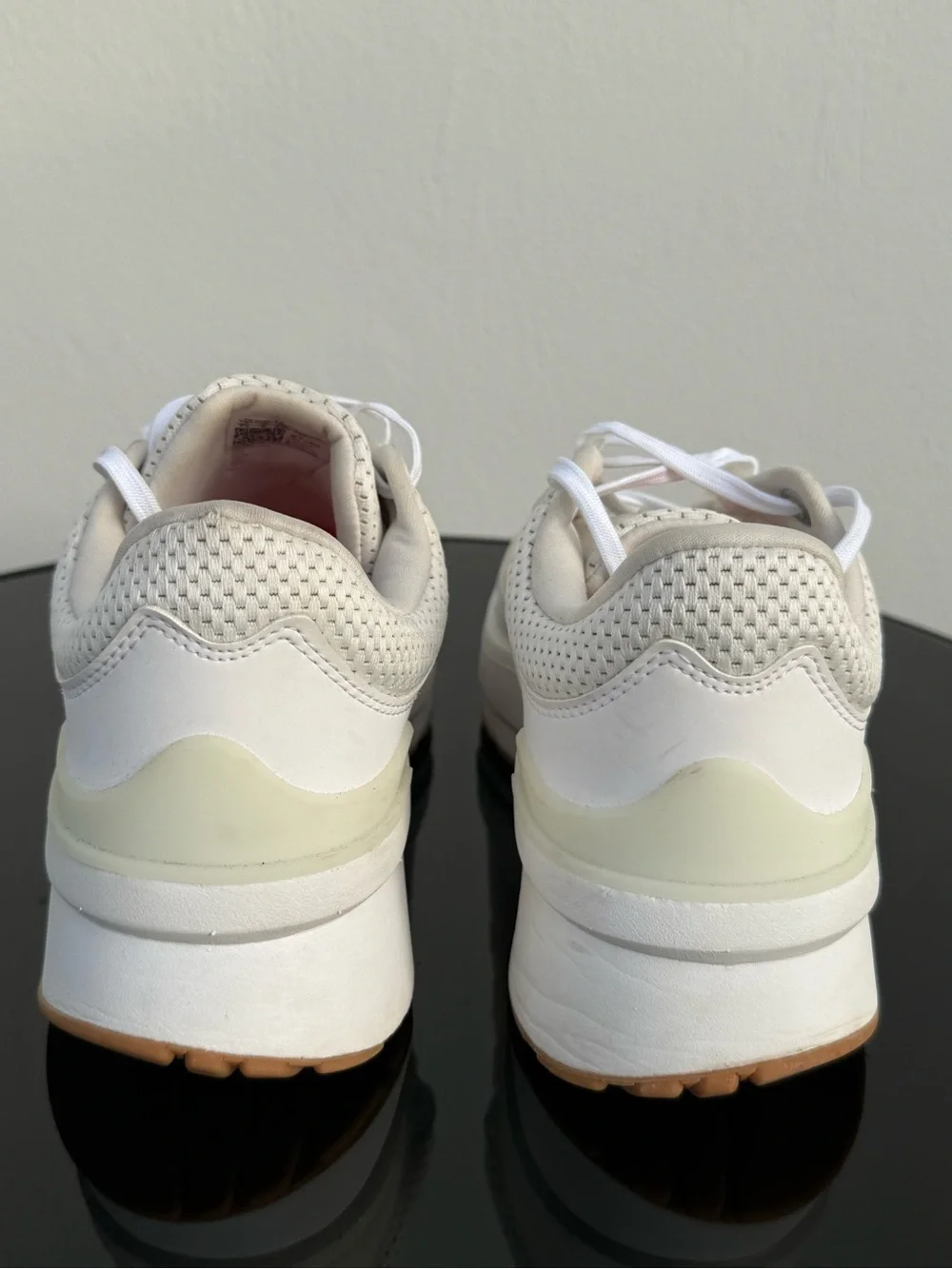 adidas Originals Women’s Cream and White Platform Sneakers with Gum Outsole
